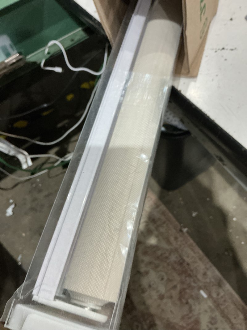 Condition photo showing As Is for aosky light filtering roller shades for indoor windows, 49"w x 72"h, beige | cordless solar window shade child & pet safe, 5% openness semi sheer fabric, thermal insulated uv protection, easy to install beige 49"w x 72"h