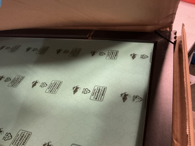 Condition photo showing As Is for LaVie Home 22.375x34 Picture Frame Black Puzzle Frame, Display Pictures, Puzzle 22.375x34 Without Mat, Stable Frame and Polished Plexiglass, Horizontal and Vertical Format of The Walls 22.375x34 Black