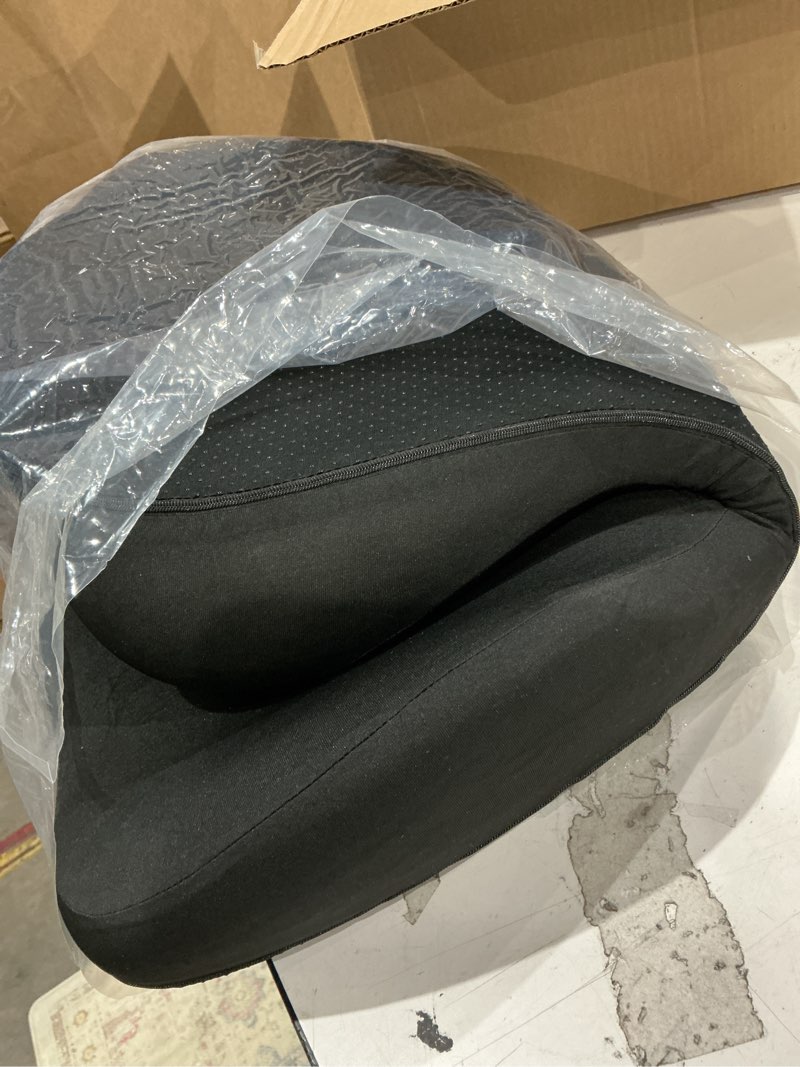 Condition photo showing Good Condition for ergonomic seat cushion, office chair seat cushions with l-shaped design, memory foam orthopedic cushion with coccyx hollow, lumbar support & tailbone pain relief for car, truck, gaming chair (black)
