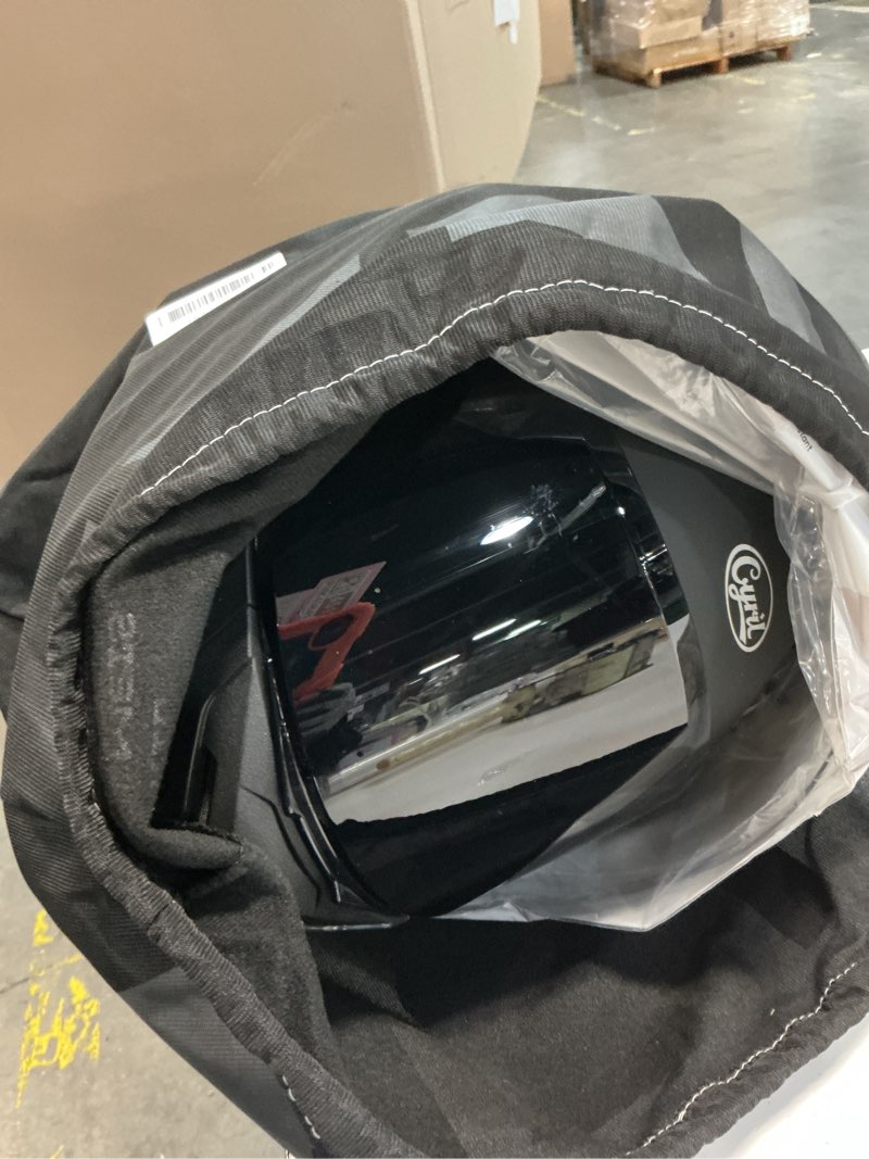 Condition photo showing As Is for cyril full face motorcycle helmets for adults men & women with tinted and clear visor meet dot approved matte black x-large