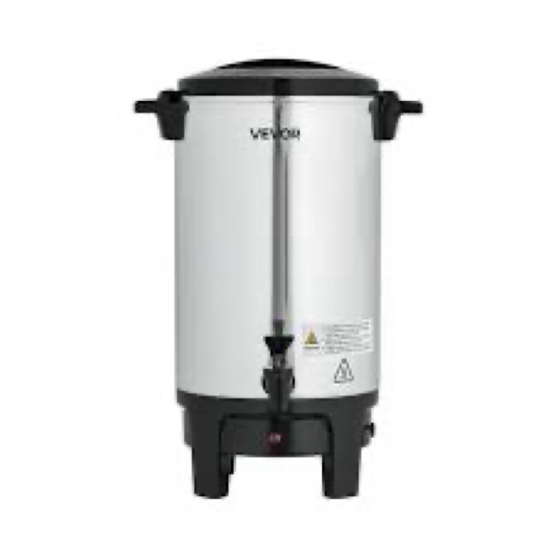 VEVOR Commercial Coffee Urn, 30 Cup 4.5 L Hot Beverage Dispenser with Dripless Faucet, Quick-Brewing
