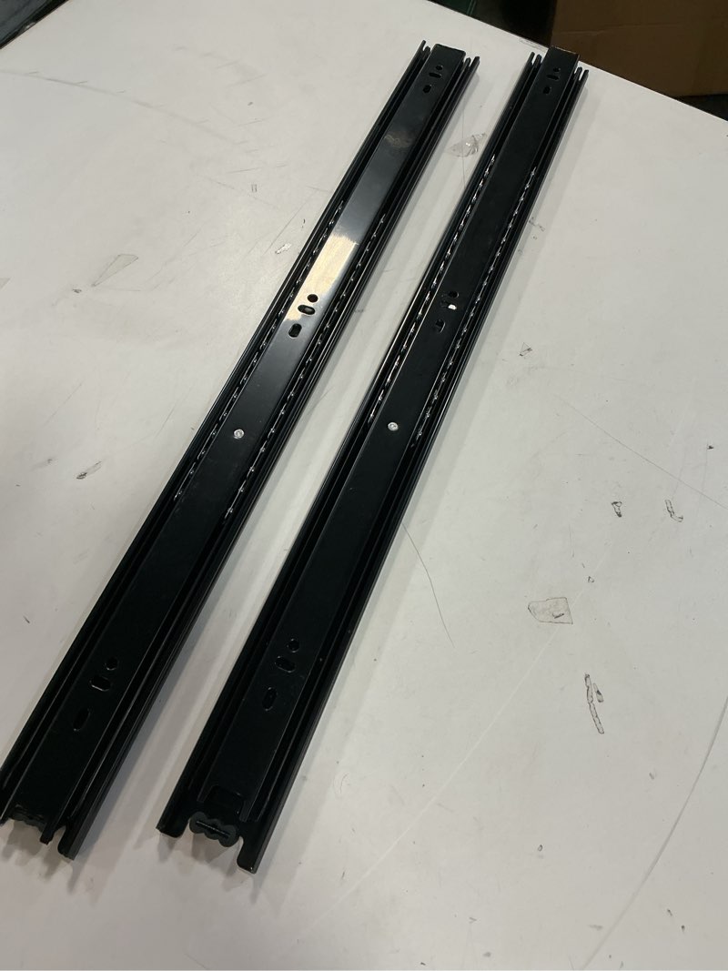 Condition photo showing Good Condition for 22 Inch Drawer Slides 1 Pairs (2pcs) Heavy Duty Full Extension Ball Bearing, Side Mount Drawer Rails, 22" Drawer Slide Glides for Dresser, Cabinet, Kitchen - Draw slides Sliders 100LB Capacity Black-1-Pair 22 Inch