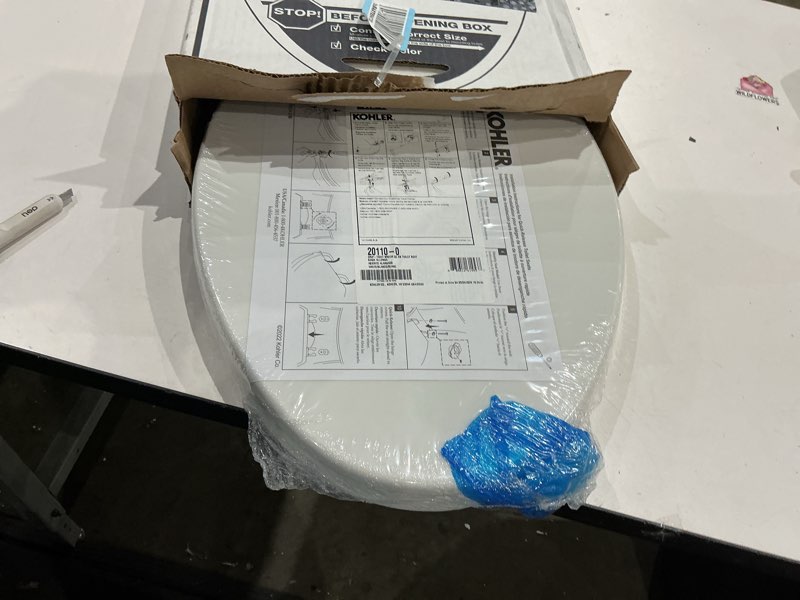 Condition photo showing Good Condition for kohler k-20110-0 brevia elongated toilet seat with grip-tight bumpers, quiet-close seat, quick-attach hardware, white