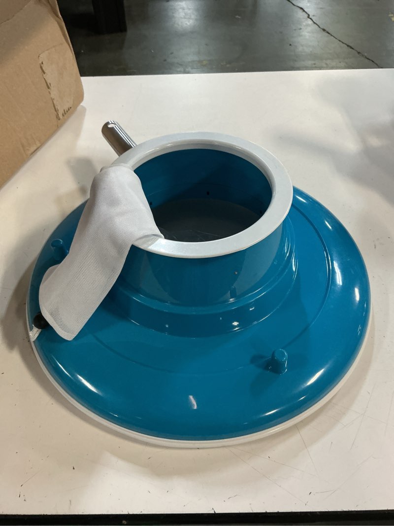 Condition photo showing As Is for u.s. pool supply professional swimming pool leaf terminator vacuum - 15" pool cleaner body, 8 pressure jets, 4 rotating wheels, 3 perimeter brushes, 2 debris bags - below or above-ground sucker eater