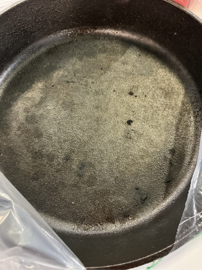 Condition photo showing As Is for lodge seasoned cast iron skillet - pfas-free, non-toxic cookware - use with an oven, stove, grill, or campfire - naturally non-stick & oven safe - 10.25 inches 10.25 inch (1 count)