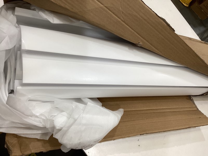 Condition photo showing As Is for pushglossy 9pcs 47.24?(total 35.4 ft) ceiling crown molding with led duct kit for seamless ambient accent lighting waterproof channel for led trim moulding strip installation 9 semicircle
