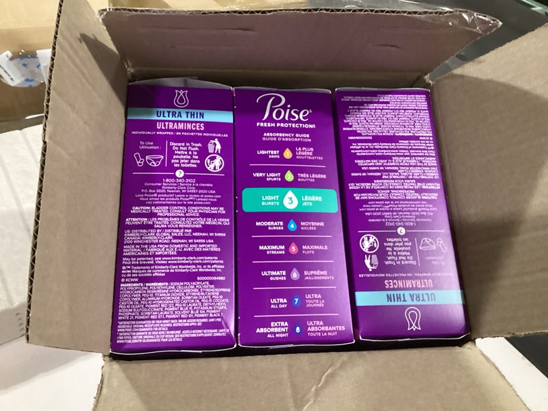Condition photo showing New/Like New for poise ultra thin incontinence pads for women  postpartum pads  light absorbency  144ct