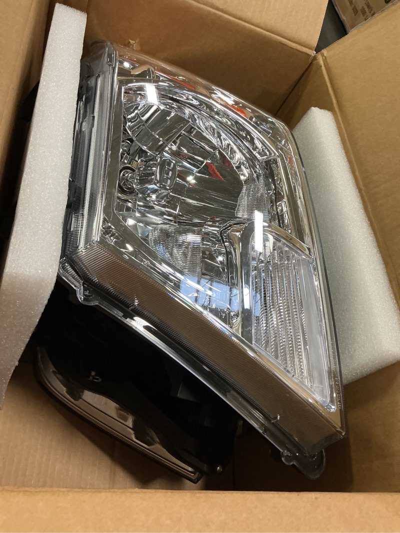 Condition photo showing Good Condition for ELH Headlight Assembly Fit For 2009-2021 Nissan Frontier 4-Door Sedan Driver And Passenger Side (Chrome Housing With Amber Reflector)