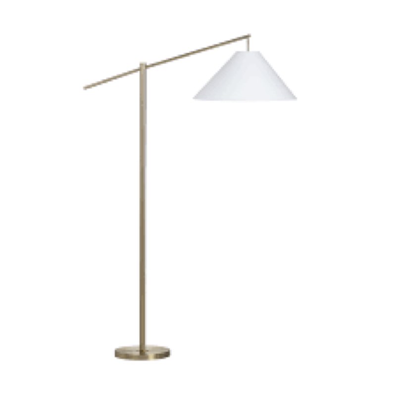 68.25" steel floor lamp with white linen shade