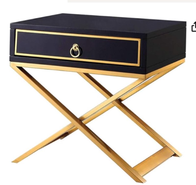 Wooden Bazar Finley 19.7'' Tall 1 - Drawer Nightstand Side Table  black  Drawers