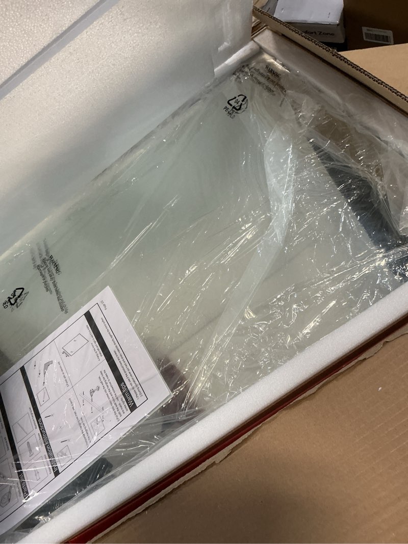 Condition photo showing Good Condition for Beveled Edge Mirror 20x28 Inch Frameless Rectangle Bathroom Wall Mirror Explosion Proof and Shatterproof Bathroom Vanity Mirror Wall Mounted Hang Firmly (Horizontal or Vertical) 20"L x 28"W Glass