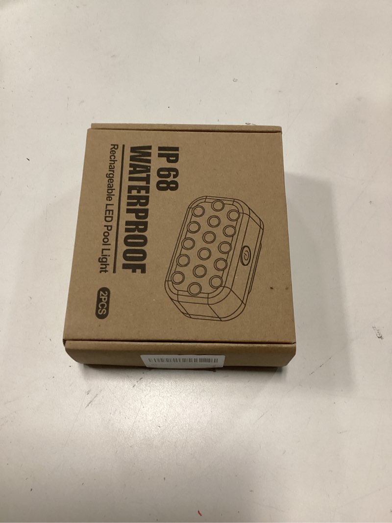 Condition photo showing New/Like New for Pool Lights, Upgraded Rechargeable Submersible LED Lights with 16 High-Brightness LEDs, IP68 Waterproof 20 Colors Hot Tub Underwater Pool Light for In-Ground & Above-Ground Pool 2 Pack