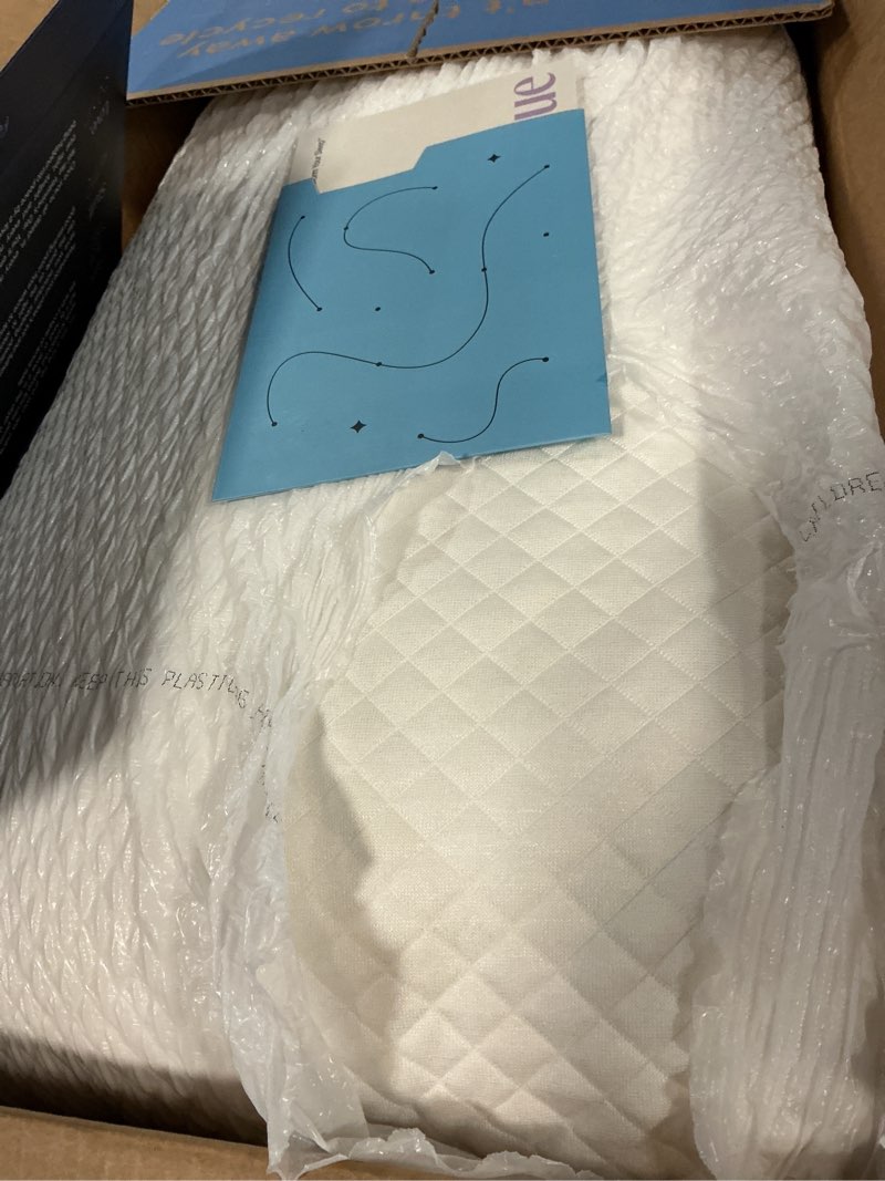 Condition photo showing As Is for DreamyBlue Signature Pillow w/Adjustable Loft • Shredded Memory Foam Fill • Neutral Alignment for Side, Back, and Stomach Sleepers • Washable Bamboo Rayon Cover • CertiPUR-US Certified Foam (Queen) Queen (Pack of 1)