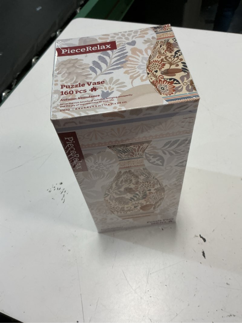 Condition photo showing New/Like New for piecerelax 3d puzzle vase for adults to flower arrangement and home decoration made by 160 curved plastic puzzle pieces - autumn abundance, for mom [s1042]