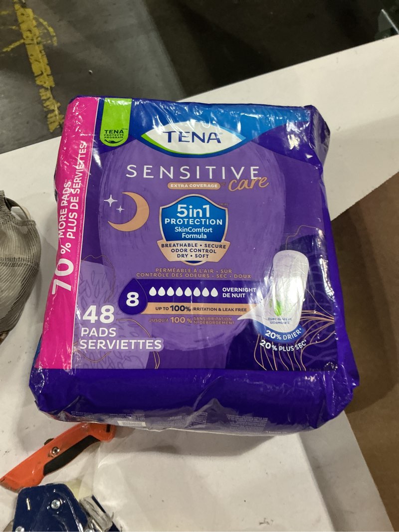 Condition photo showing Good Condition for Tena Intimates Overnight Absorbency Incontinence Pad for Women  48ct