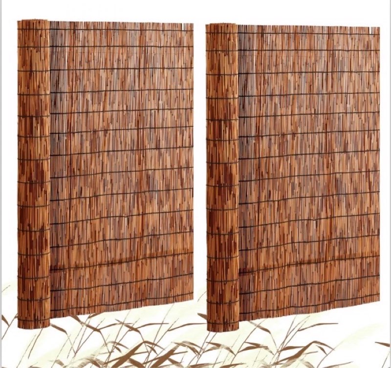 vevor natural reed fencing, 4 ft x 16.4 ft, 2 pack reed screen curtain balcony reed fence roll for outdoor backyard patio, decorative fence for backyard garden fencing divider, privacy panel, brown