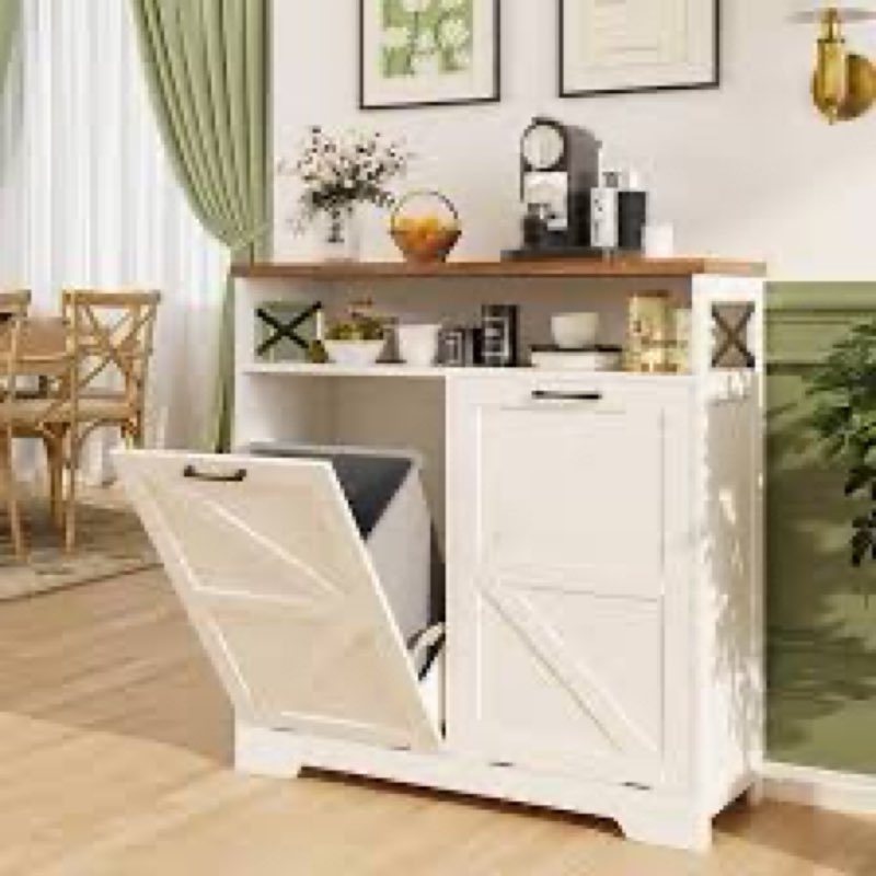 double tilt out trash cabinet 13 gallon kitchen waste bins