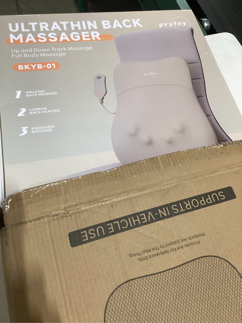 Condition photo showing New/Like New for pryfey Back Massager, Rolling Up and Down Back Massager with Heat, Back Massage 4D Kneading for Pain Relief Deep Tissue, Ultrathin Shoulder Massager Gift for Women Men Parents Christmas, Khaki