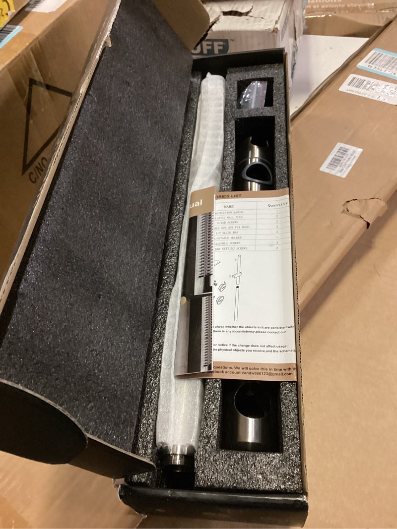 Condition photo showing Good Condition for Brushed Nickel Shower Slide Bar 32 Inch with Height/Angle Adjustable Handheld Shower head Holder, Bathroom SUS 304 Stainless Steel Wall-Mounted for Bath