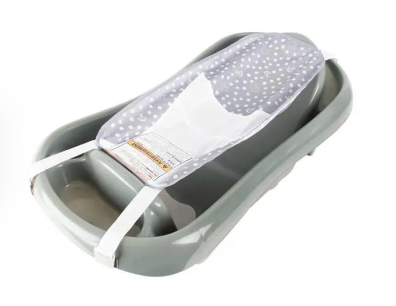 The First Years Newborn to Toddler Baby Bath Tub - Convertible 3-in-1 Baby Tub with Removable Sling - Ages 0 to 24 Months - Sure Comfort - Grey Deluxe Tub Grey