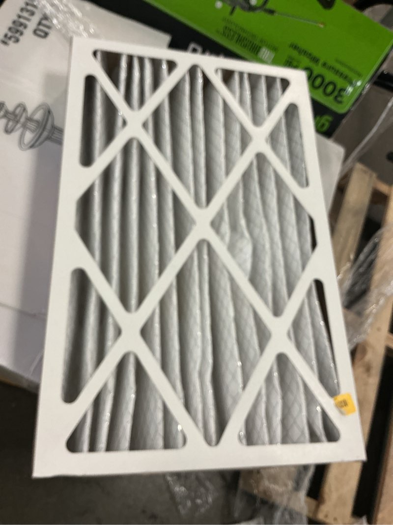 Condition photo showing As Is for filtrete 16-in w x 25-in l x 4-in merv 12 1550 mpr slim allergen, bacteria and virus electrostatic pleated air filter