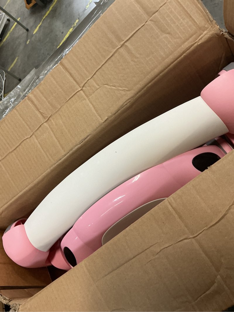 Condition photo showing As Is for Baby Walker, 4-in-1 Baby Walker with Wheels Portable, Foldable Infant Toddler Walker for Boys Girls 6-18 Month,Removable Footrest,Car Steering Wheel & Music, Adjustable Push Walker Pink