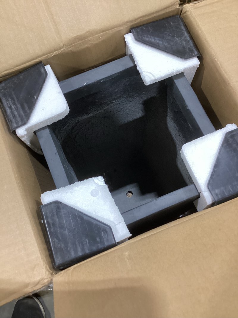 Condition photo showing Good Condition for kante charcoal concrete planter 19.9" tall all-weather square small pot | handcrafted cement column, anti-frost & uv outdoors, plug for indoor, lightweight & durable, modern home, garden, porch dark gray 19.9" h