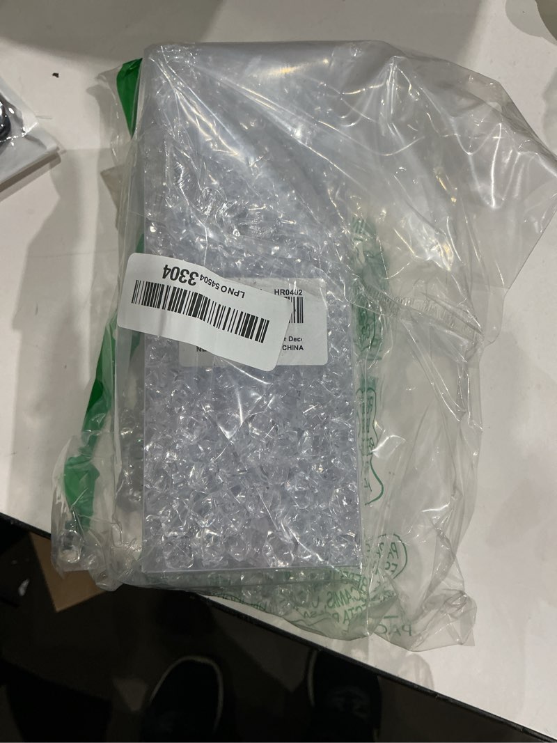 Condition photo showing New/Like New for domestar 1050pcs clear fake ice for vase fillers, acrylic fake crystal clear vase fillers fish tank centerpiece party table scatter decor(0.4 x 0.6 inch)