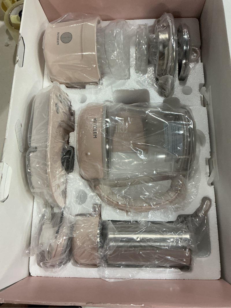 Condition photo showing New/Like New for buydeem k2693 health pot, health-care beverage electric kettle with thickened glass, 9-in-1 fully automatic programmable brew cooker, 1.5 l, pink