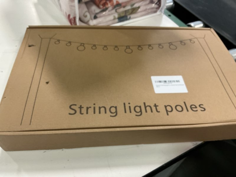 Condition photo showing New/Like New for 2 Pack String Light Poles,10 Ft Light Poles for Outside String Lights,Outdoor Lights Pole with Fork,Metal Poles Stand for Patio Deck Backyard 10FT 2 Pack