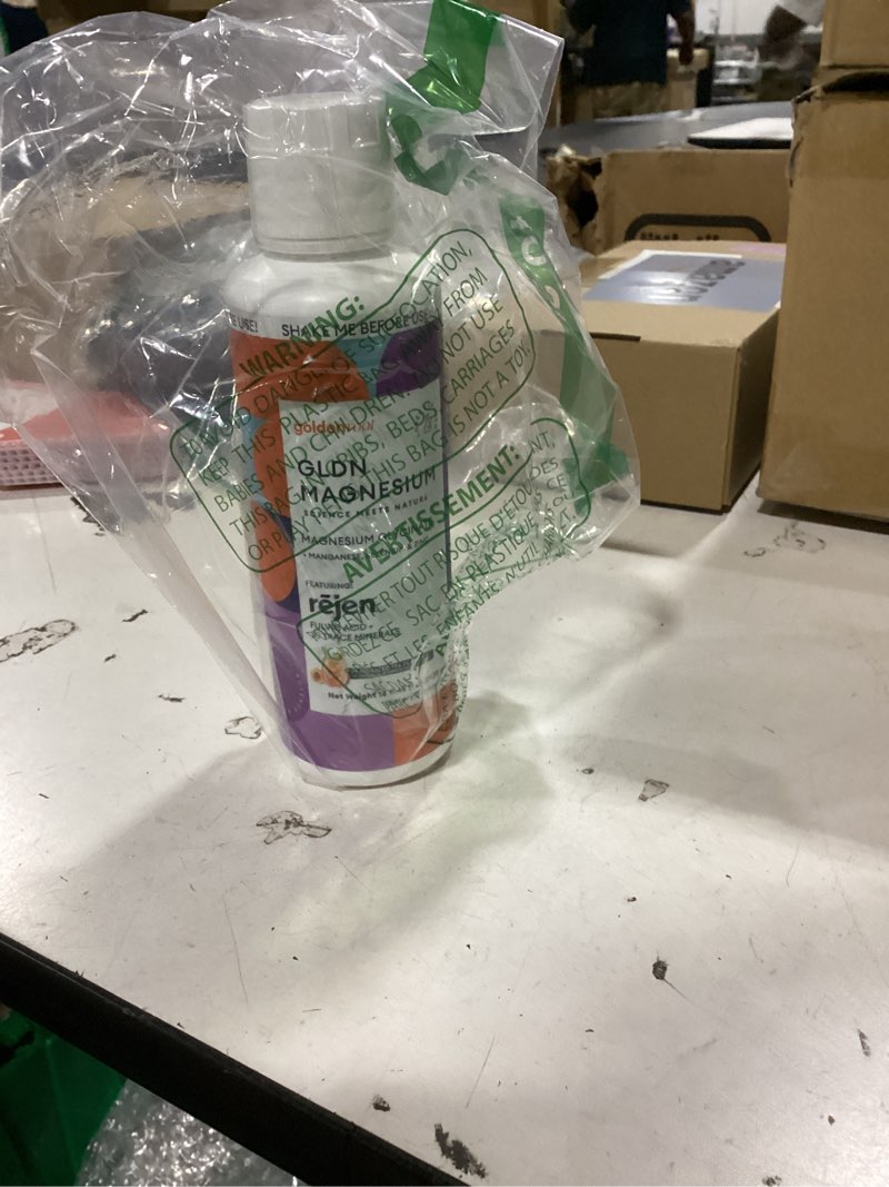 Condition photo showing New/Like New for gldn magnesium liquid syrup - nighttime magnesium glycinate with rejen fulvic acid for improved absorption key electrolytes and l-theanine for sleep and cortisol support - peach iced tea (16 fl.oz) peach iced tea 16 fl oz (pack of 1)