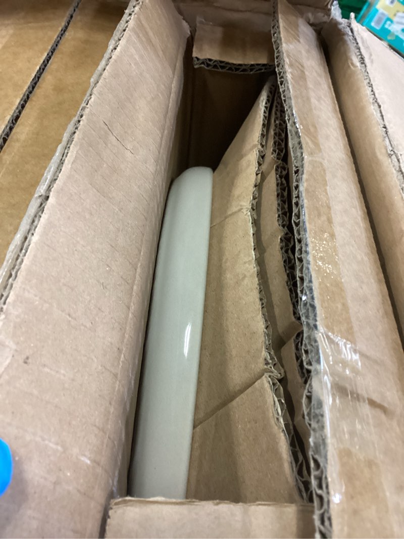 Condition photo showing New/Like New for Amazon Basics Glazed Stoneware Dinnerware, Ceramic 12-Piece Set, 4 Full Place Settings, Dishwasher-Safe, Linen Gray Linen Gray 12-Piece Dinnerware Set, Service for 4