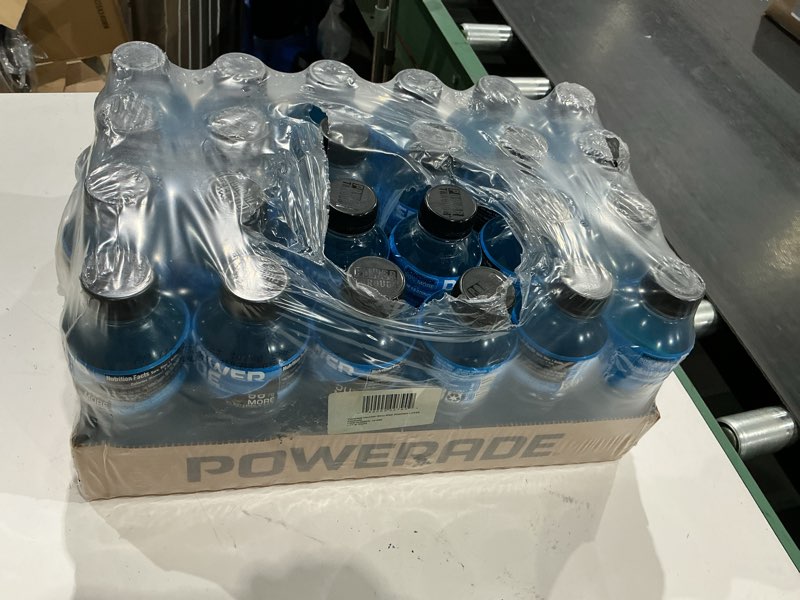 Condition photo showing As Is for it expired on july 1, 2024)))powerade mountain blast 20 oz (pack of 24)