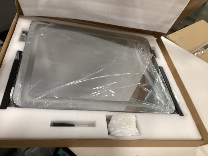 Condition photo showing Good Condition for FENNIO Vanity Mirror with Lights 22"x17",LED Lighted Makeup Mirror,Large Makeup Mirror with Lights,Touch Screen with 3-Color Lighting,Led Mirror Makeup,Dimmable,for Vanity Desk Tabletop,Bedroom Black 22"L x 17"W