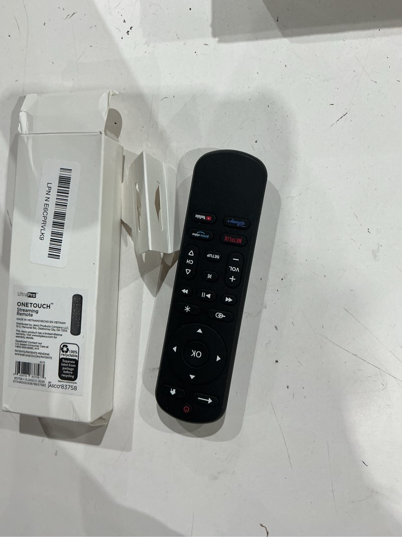 Condition photo showing Good Condition for ultrapro onetouch backlit universal remote control for smart tv, samsung, lg, sony, vizio, roku, fire tv, replacement, black, 83758