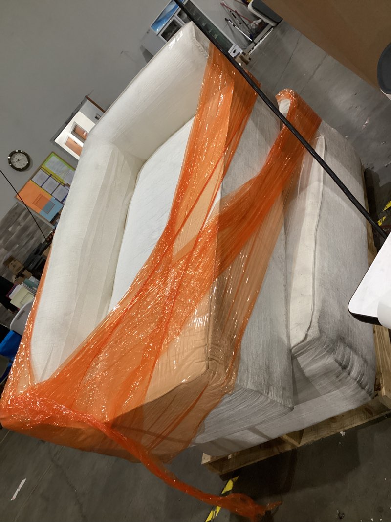 Creme set of two bonless love seats