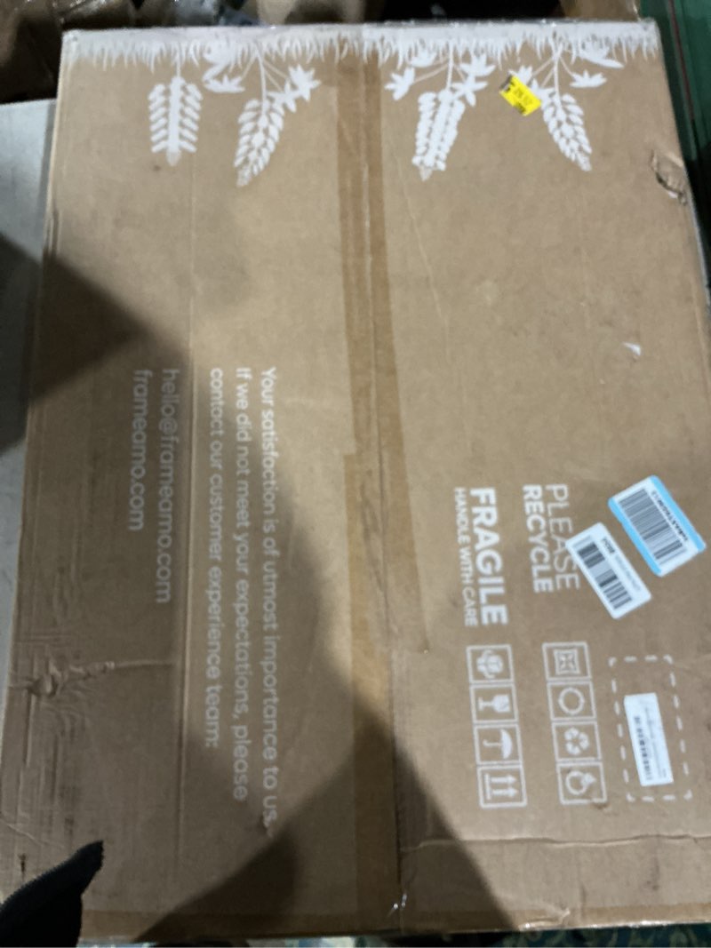 Frame Amo 20x29 Black Solid Wood Poster Frame, White Mat for 16x24 Image, Tempered Glass Front, 1.5 