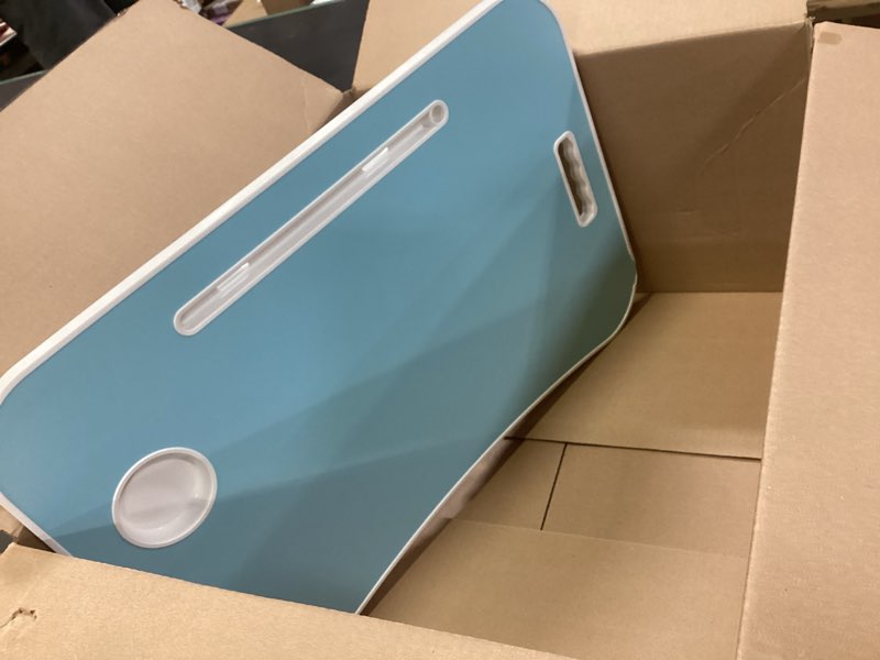 Condition photo showing As Is for ZEAPTAC Laptop Bed Desk, Foldable Lap Desk, Portable Lap Table, Laptop Stand with Cup Holder & Table