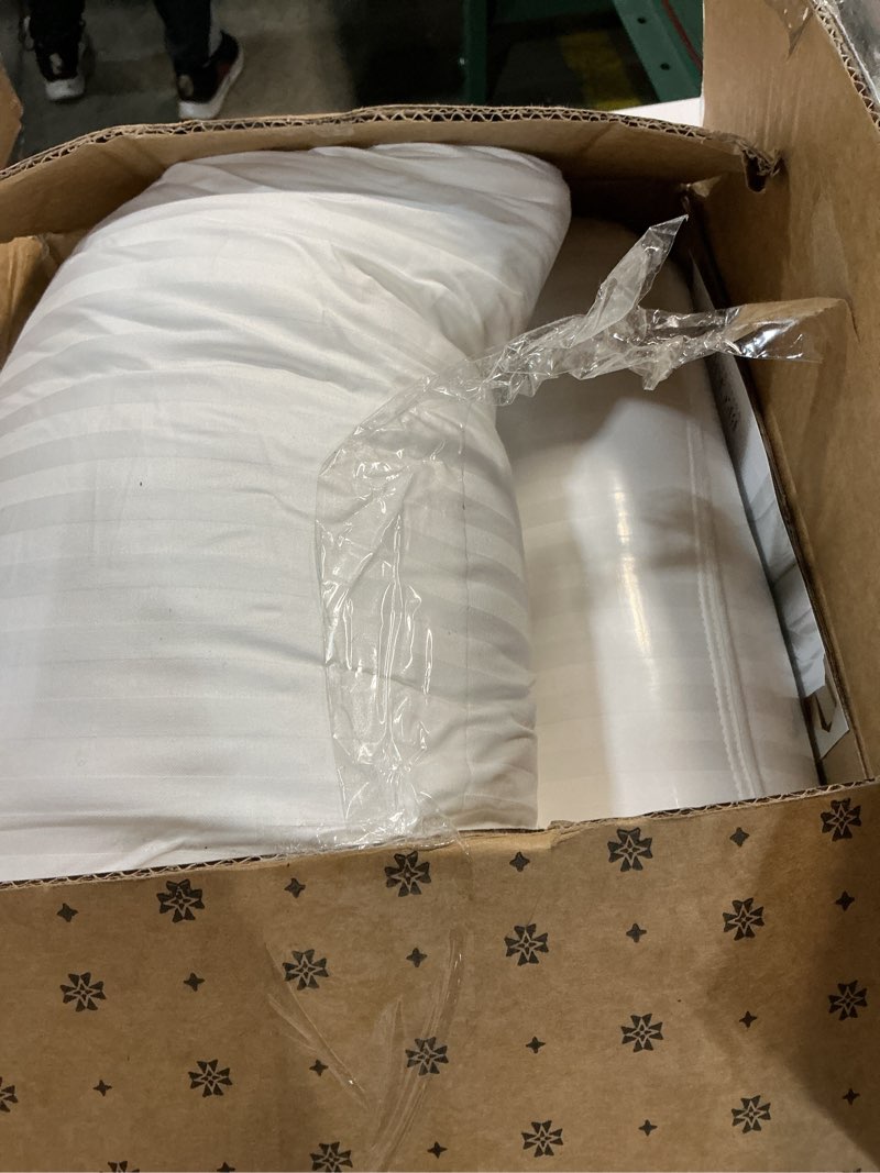 Condition photo showing Good Condition for beckham hotel collection bed pillows standard/queen size set of 2 - original soft down alternative pillow for sleeping - soft support for back, stomach or side sleepers queen / standard white