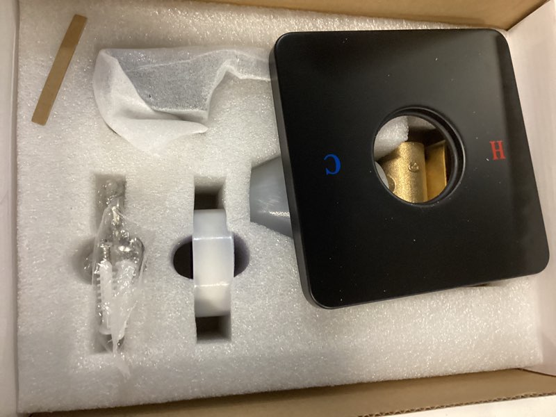 Condition photo showing New/Like New for Heyalan Bathroom Shower Valve Mixer Single-Function Single Handle Trim Kit Wall Mount Brass Faucet Shower Rough-In Valve Female Thread,Square,Matte Black