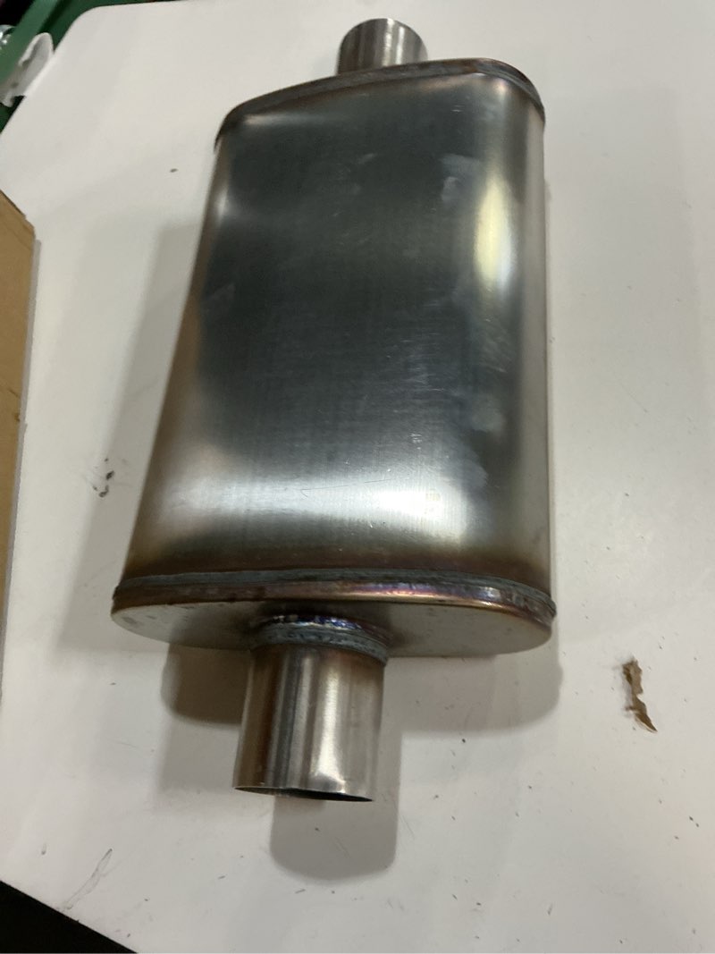 Condition photo showing Good Condition for 2.5 inch inlet/outlet exhaust muffler,straight-through performance muffler 2.5 universal stainless steel for cars, trucks single in | single out 2.5in