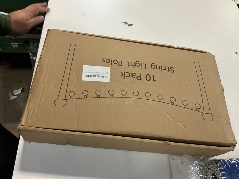 Condition photo showing New/Like New for Beizelte 10 Pack 5Ft String Light Poles,Outside String Lights,Outdoor Light Poles,Metal Poles Stand for Patio,Backyard,Deck