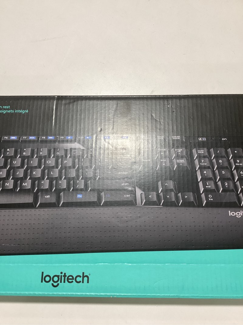 Logitech K345 Wireless Keyboard - Full-Sized Keyboard with Palm Rest, 2.4 GHz Wireless USB Receiver 