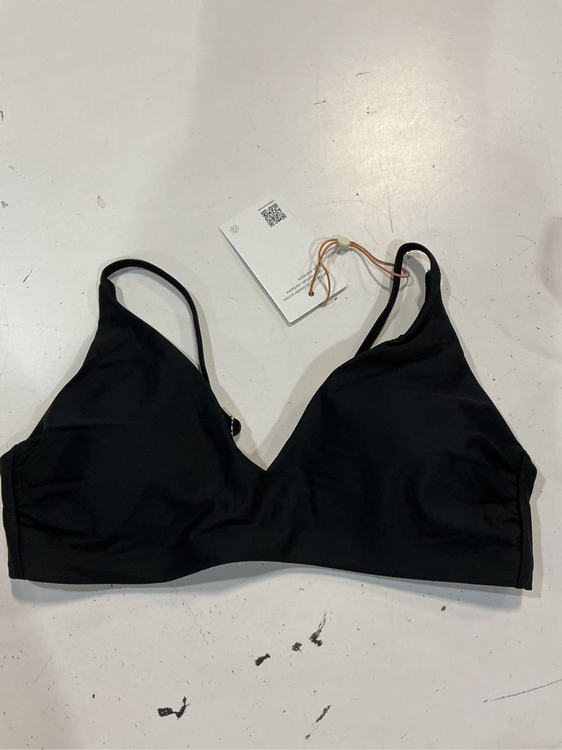 Condition photo showing New/Like New for italian v-neck bikini top, m, black