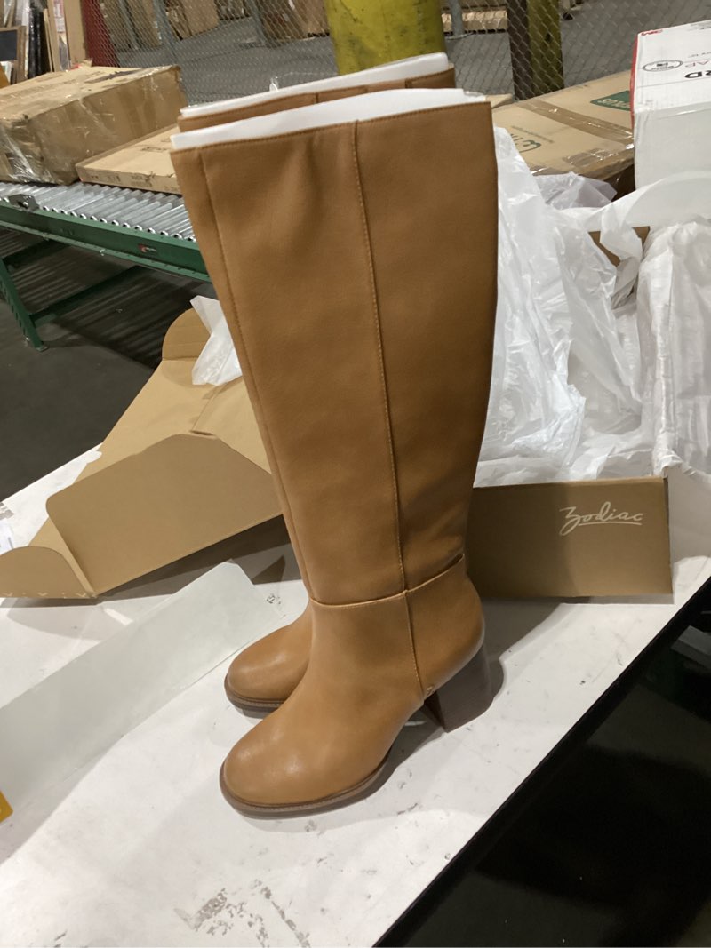 ZODIAC Women's Riona Block Heel Tall Boot Latte Brown 6 M