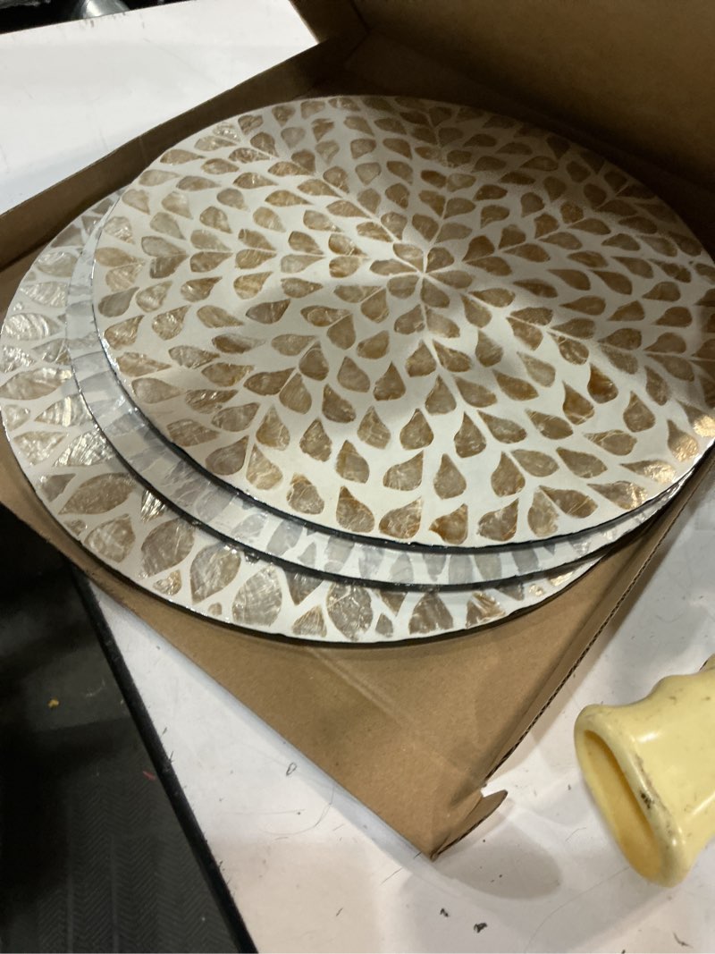 Condition photo showing Good Condition for ytwm seashell wall art boho coastal decor - 11.8" mother of pearl shell hanging plate beachy bohemian wall art set of 3 - for living room bathroom bedroom home office hotel (natural beige & blue)