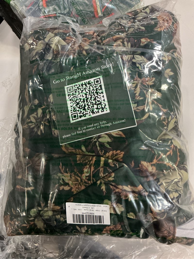 Condition photo showing Good Condition for StangH Green Velvet Curtains Print Floral Curtains 84 inches Long Room Darkening Spring Home Window Decor for Bedroom/Living Room/Office/Nursery Kids, W52 x L84, 2 Panels 52"W x 84"L (Pack of 2) Floral Green