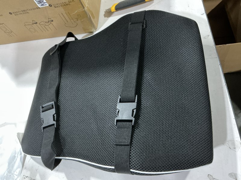 Condition photo showing Good Condition for lumbar support pillow for office chair, office home essentials,gifts for mom,dad, back support pillow for car, chair cushions,back pain relief improve posture,mesh cover double adjustable straps lumbar pillow/black 3d mesh