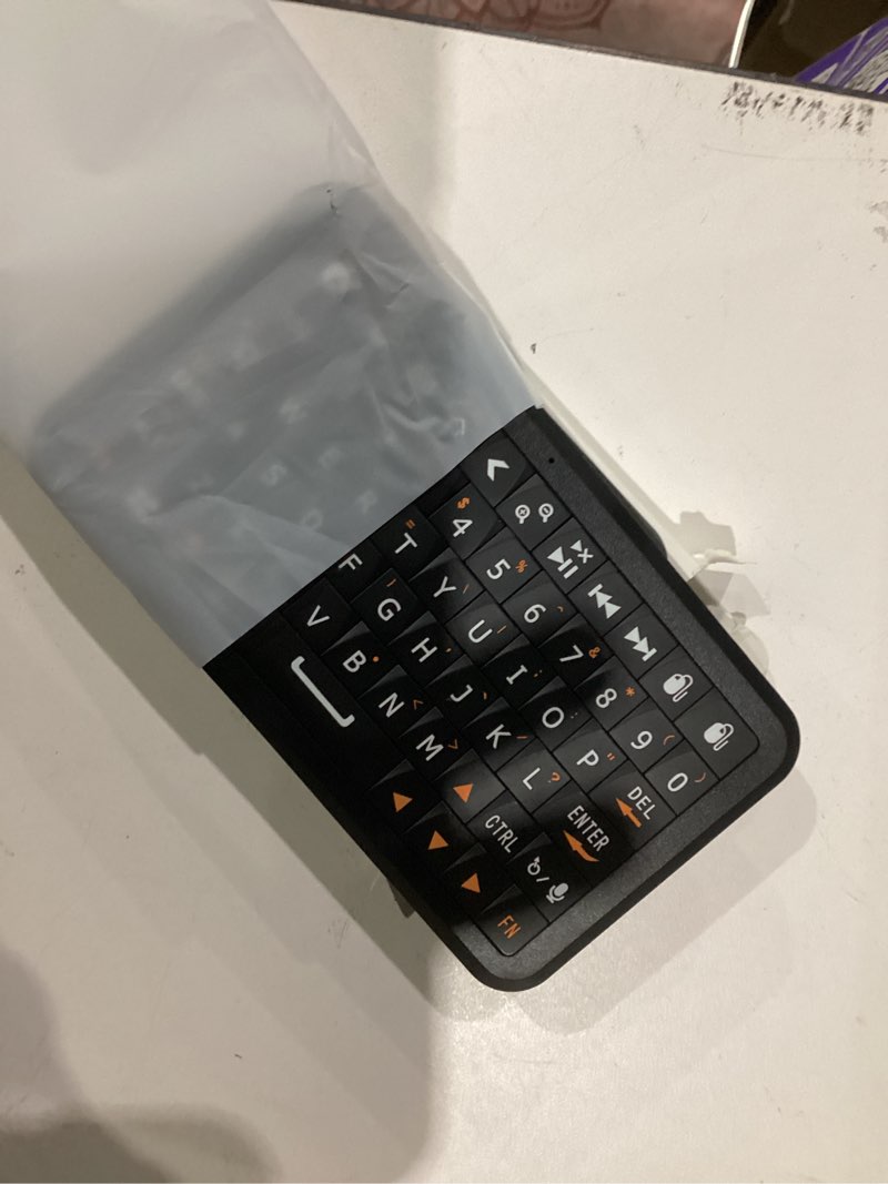 Condition photo showing New/Like New for mini keyboard with dual-mode 2.4g/bluetooth wireless keyboard, ultra-slim and portable,air mouse gestures,rgb backlit,compatible with smart tvs/pcs/tablets/phones (ios/android/win/mac) black