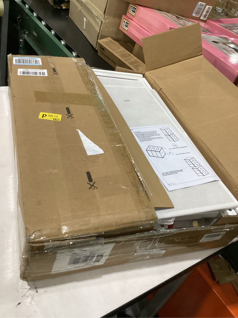 Condition photo showing Good Condition for boluo closet drawers white 3 drawer dresser for closet organizers and storage bedroom dorm modern l (15.7"d x 21.1"w x 23.4"h) white